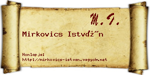 Mirkovics István névjegykártya
